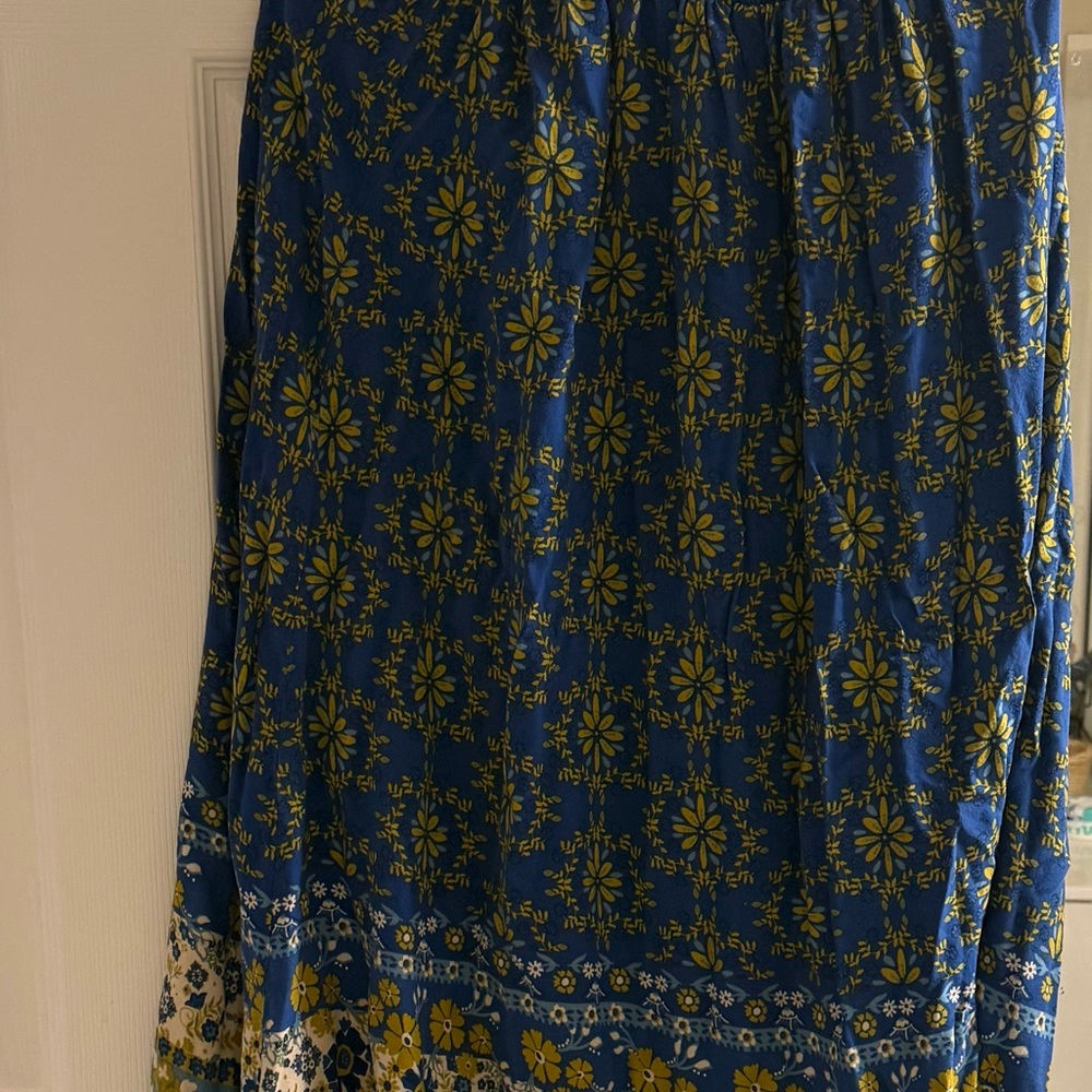 NATURAL LIFE Blue and Yellow Floral Maxi Skirt - Picture 7 of 7